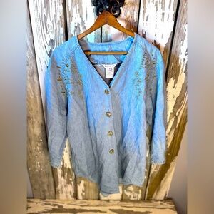Alexa Em Studded Denim Button up Size Medium vintage   Gold buttons & embellish